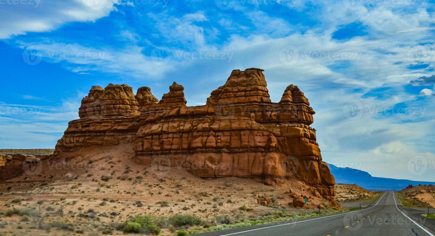 Layered geological formations of red rocks in Canyonlands National Park is in Utah near Moab. photo