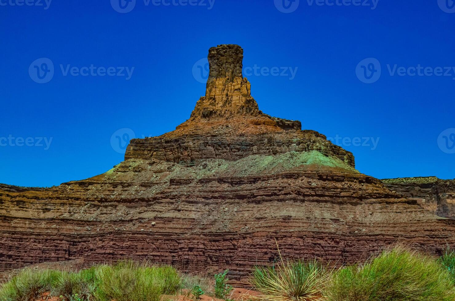 Layered geological formations of red rocks in Canyonlands National Park is in Utah near Moab. photo