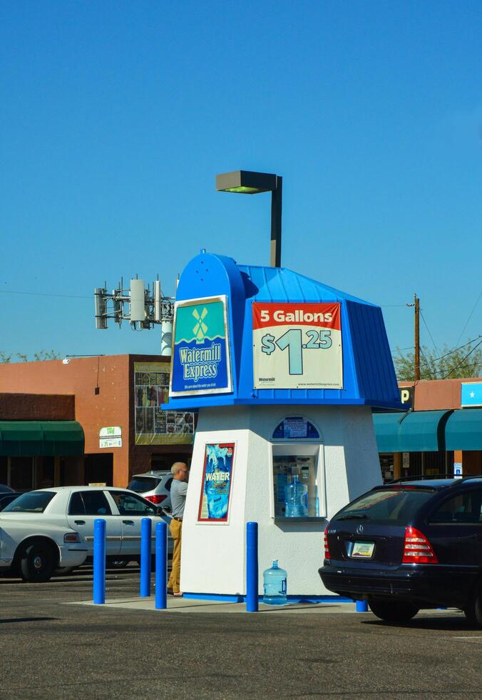 ARIZONA, Phoenix, USA - NOVEMBER 17, 2019 Watermill Express station. Watermill Express is the largest drive-up pure drinking water company in the nation photo