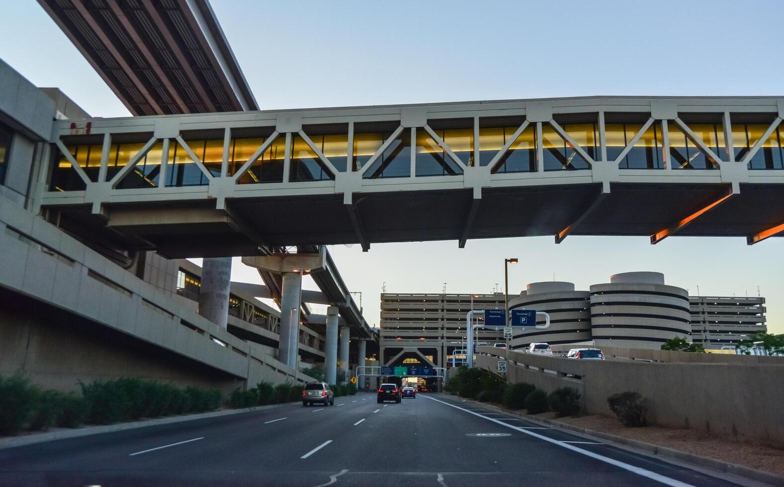 USA, PHENIX, ARIZONA- NOVEMBER 17, 2019 flyovers and pedestrian crossings at the airport in Phoenix, Arizona photo