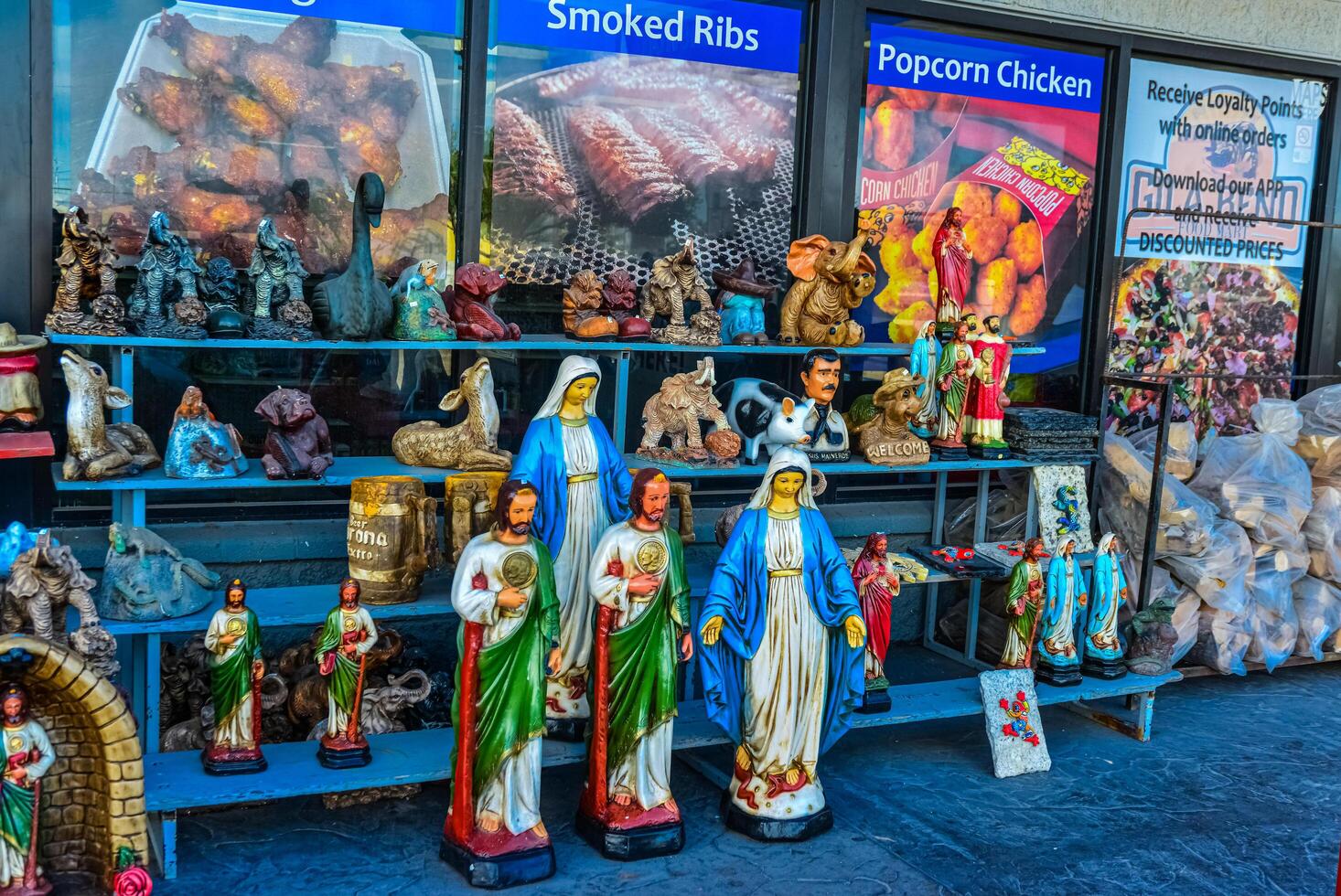 USA, ARIZONA - NOVEMBER 24, 2019 ceramic garden toys outside the store, Arizona photo