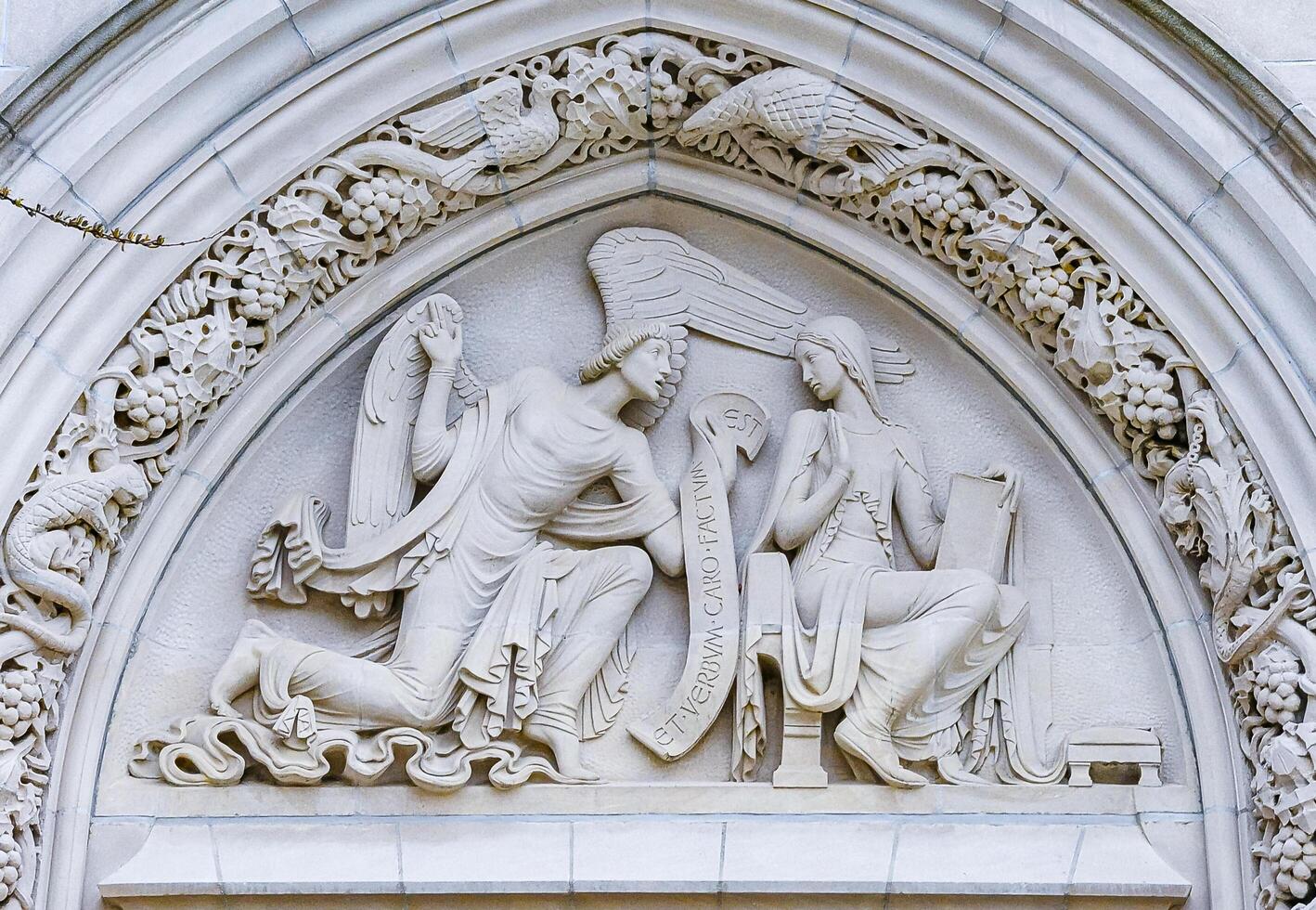 New Jersey, Princeton - November 30, 2009 Princeton University Chapel, bas-relief with an angel at Princeton University in New Jersey photo