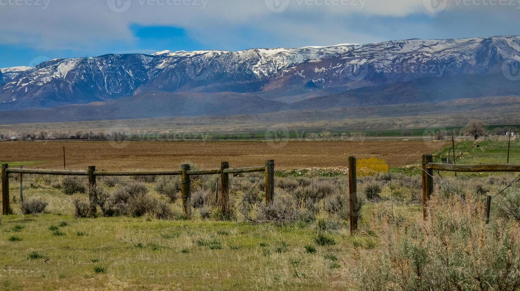 Mountain landscape, snow in the mountains in spring in Montana photo