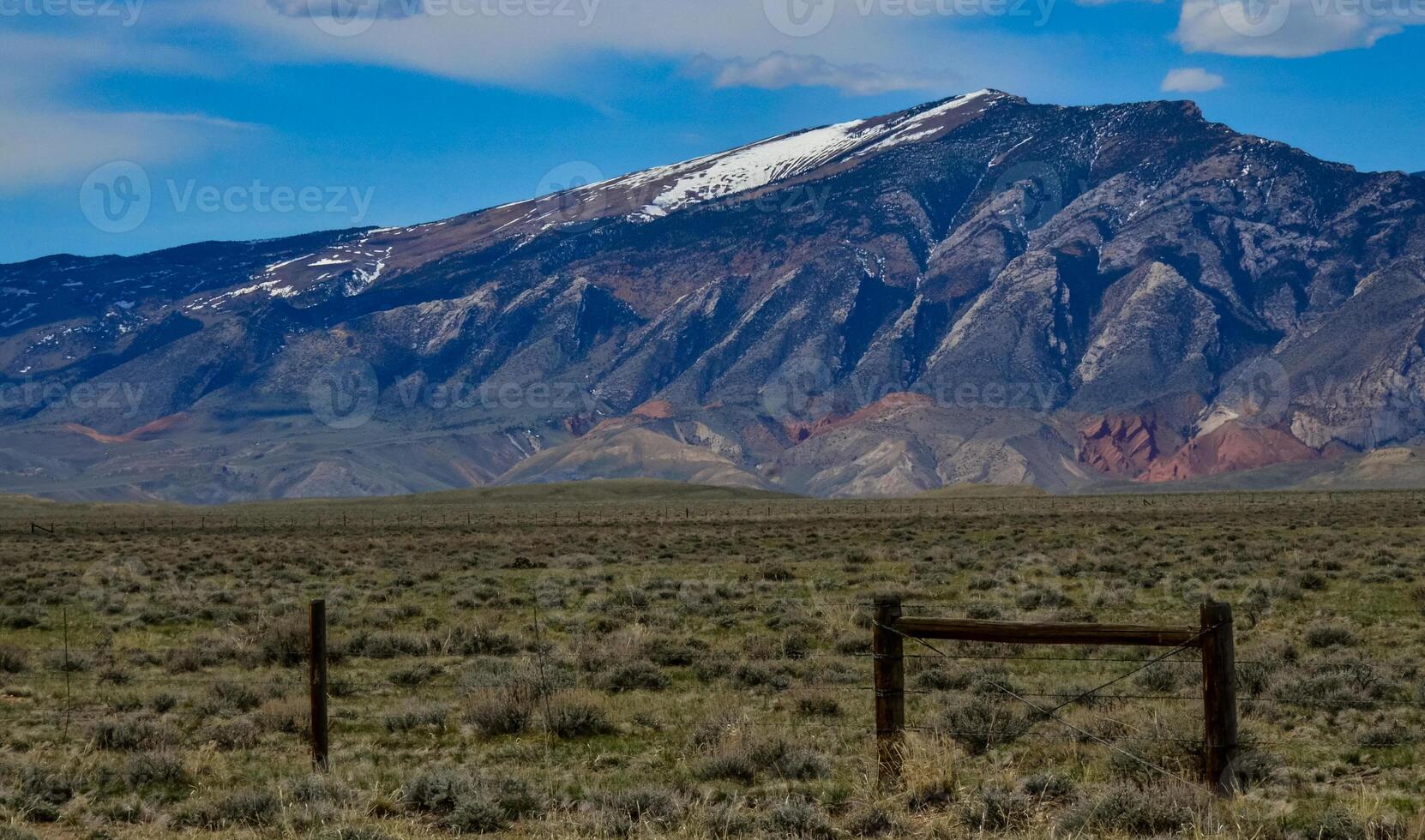 Mountain landscape, snow in the mountains in spring in Montana photo