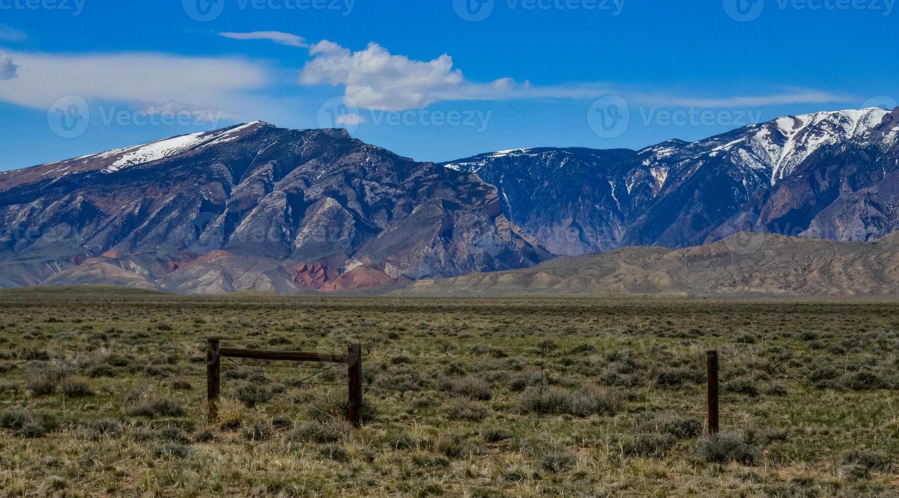 Mountain landscape, snow in the mountains in spring in Montana photo