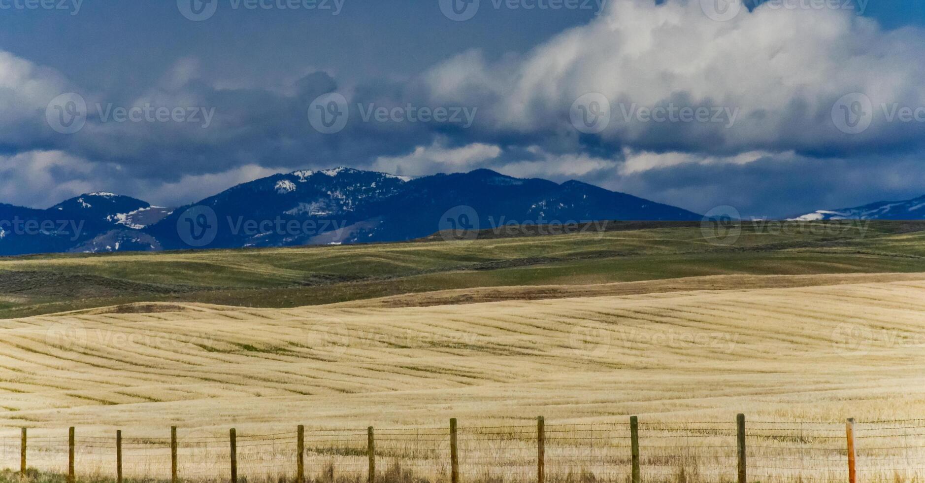 Mountain landscape, snow in the mountains in spring in Montana photo