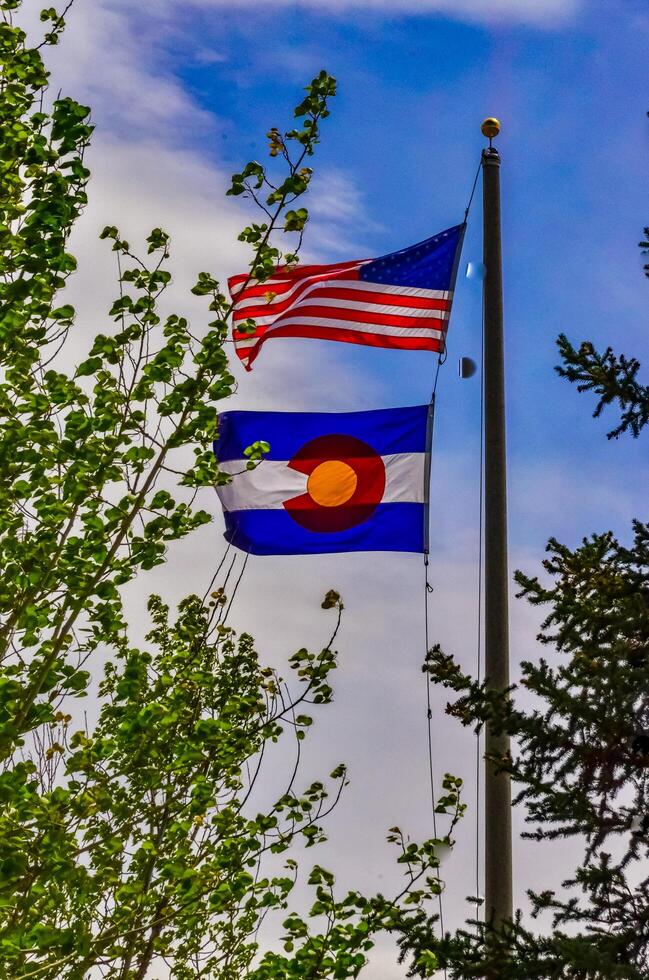 UTAH, USA - MAY 07, 2018 - Flag of United States and Colorado State photo