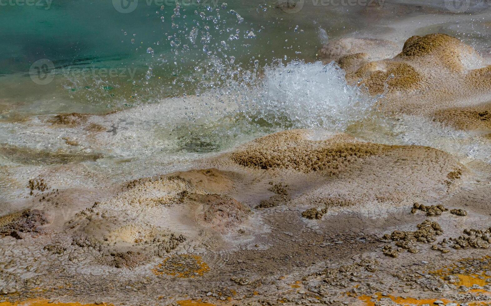 Boiling water bubbler Geyser. Active geyser with major eruptions. Yellowstone NP, Wyoming, US photo