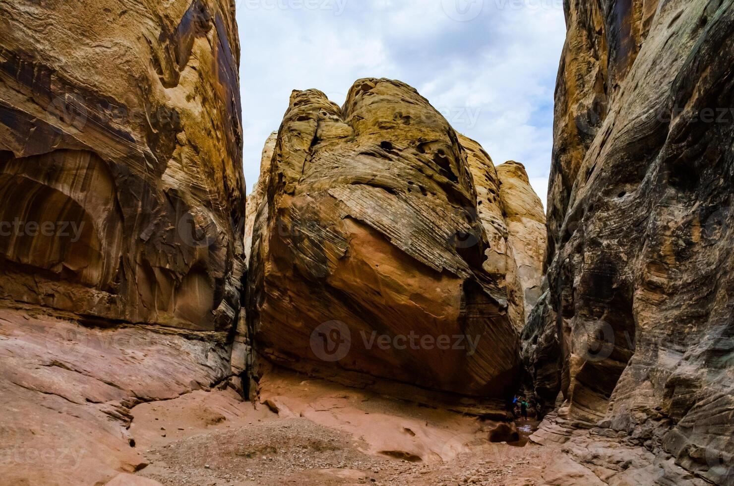 Eroded by water and wind cliffs in the canyon. Little Wild Horse Canyon. San Rafael Swell, Utah photo