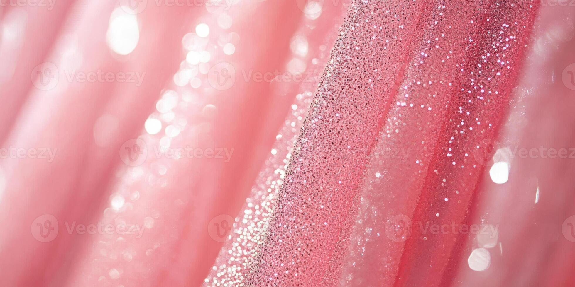 A detailed closeup view of shimmering pink fabric, ideal for a range of fashion and design projects and applications photo