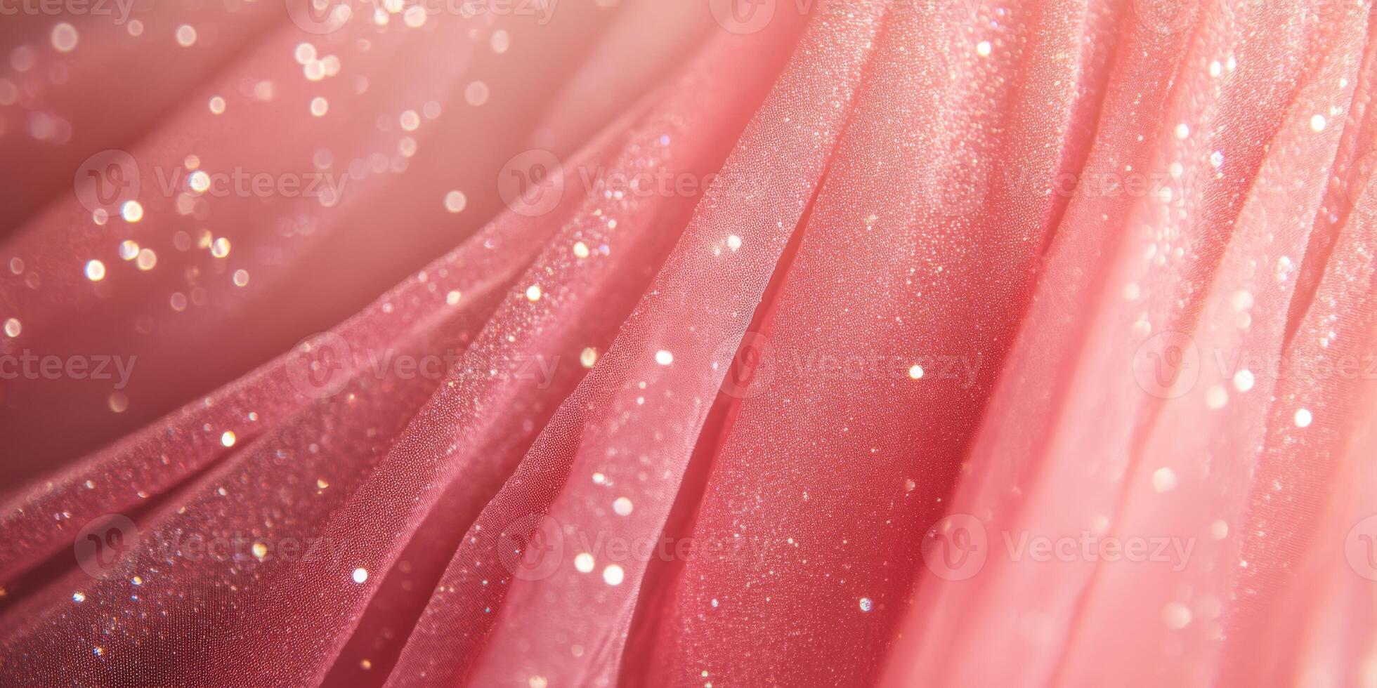 A stunning display of soft pink fabric adorned with sparkling glimmers, perfect for elegant designs. photo