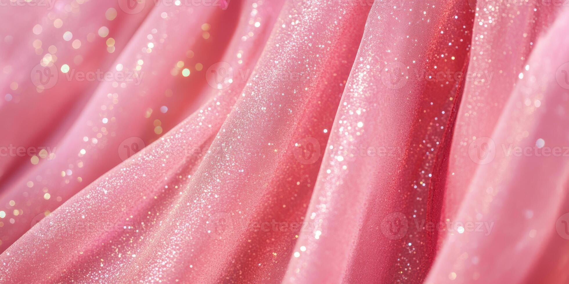A beautifully shimmering pink fabric that showcases delicate textures and glimmers, perfect for stylish creations photo