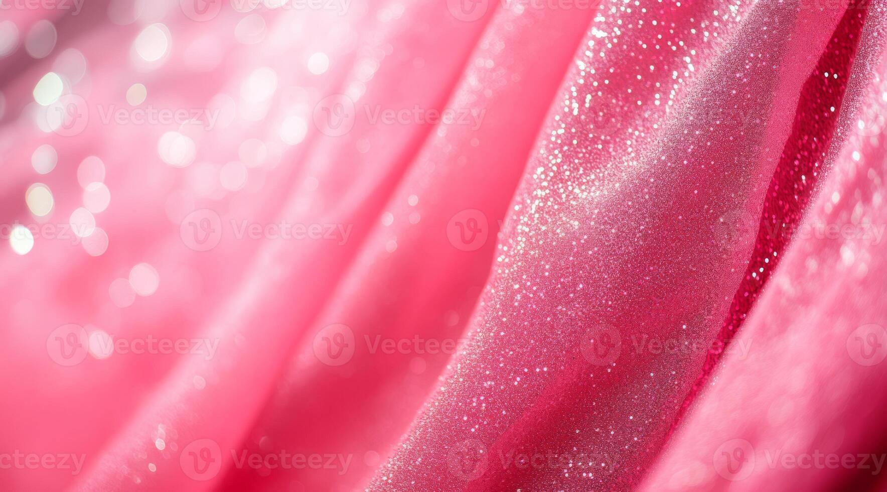 A stunning closeup of pink fabric with sparkles, perfect for fashion and design, showcasing elegance and charm photo