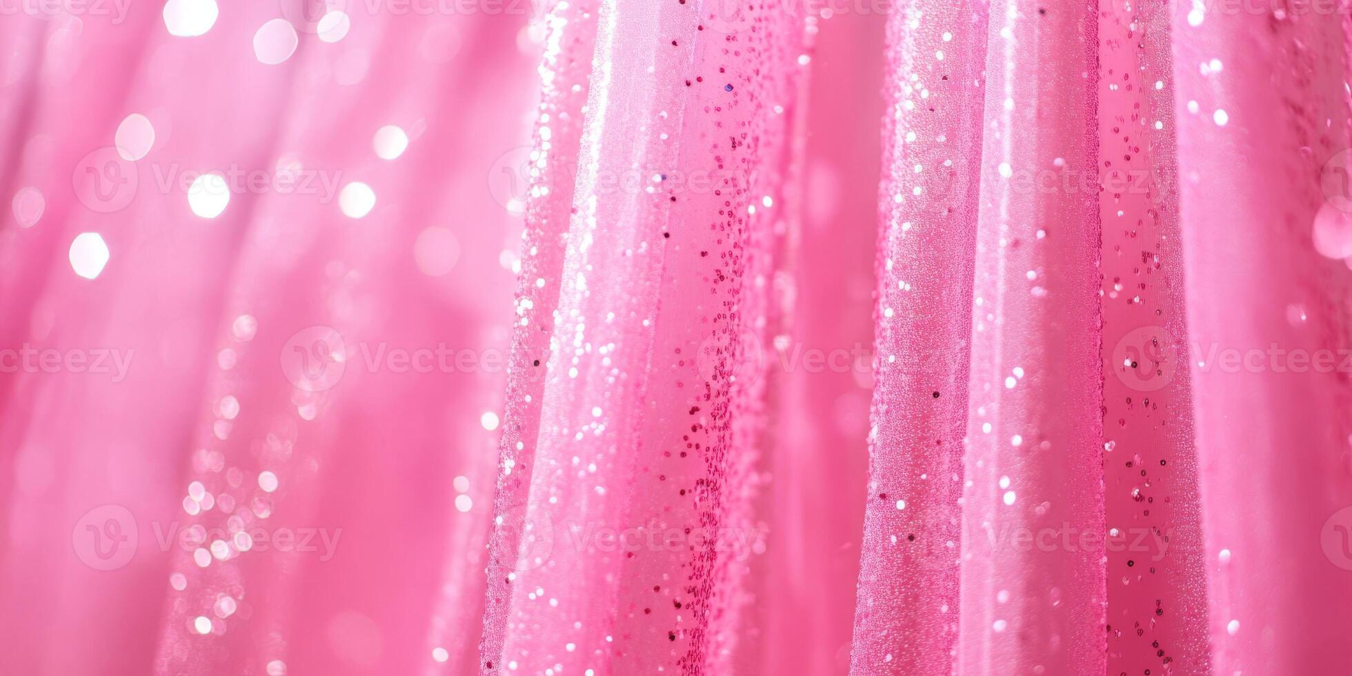 A closeup of luxurious pink fabric adorned with sparkling accents, perfect for fashion and design projects photo