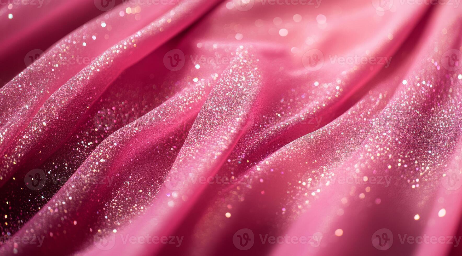 This is a soft, shimmering pink fabric, adorned with a delicate sparkle, ideal for both fashion and decor purposes photo