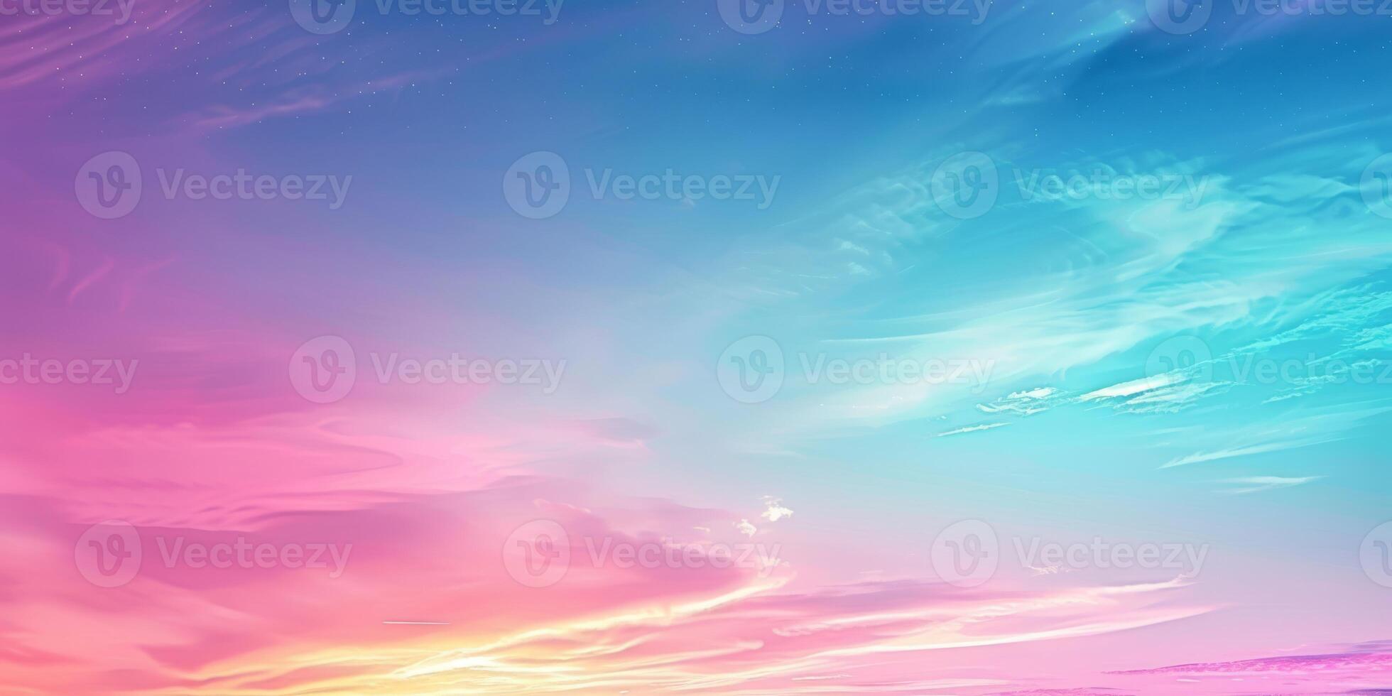 Beautiful pastel-colored sky gradient featuring soft clouds, perfect for calming and inspirational visuals. photo