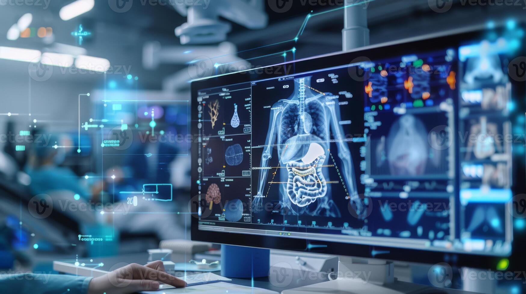 Recent advancements in medical imaging technology combine both Xray and AI for significantly improved diagnostics photo