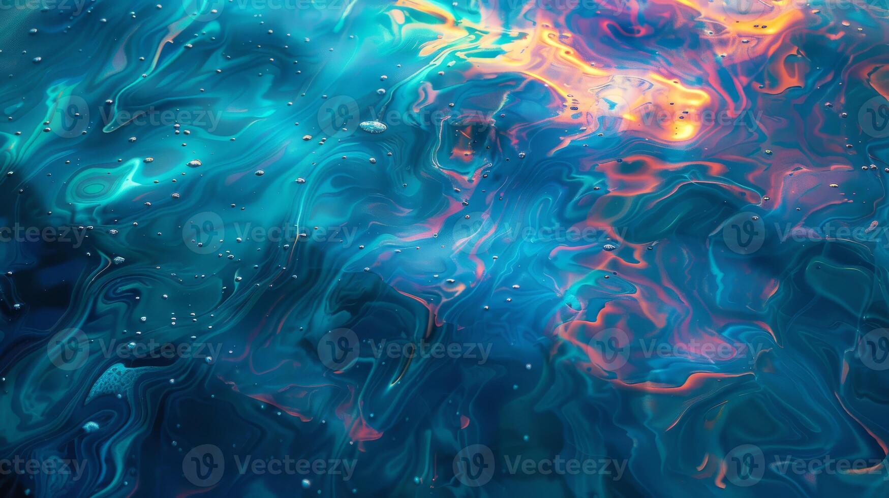 A stunning and beautiful abstract image showcasing vibrant blue and orange patterns within the water designs photo
