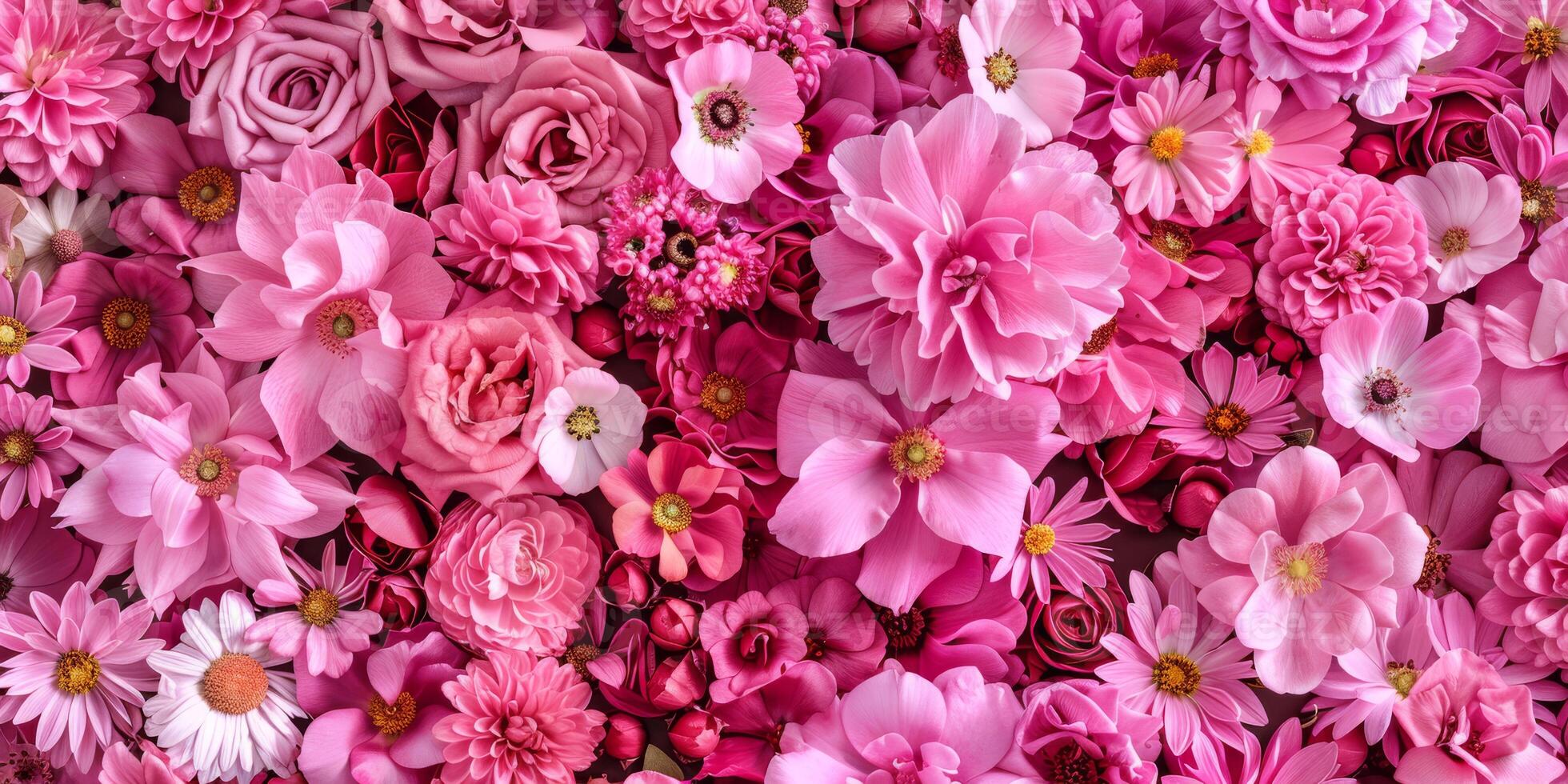 A stunning and beautiful collection of pink flowers, ideal for enhancing your creative and design projects photo
