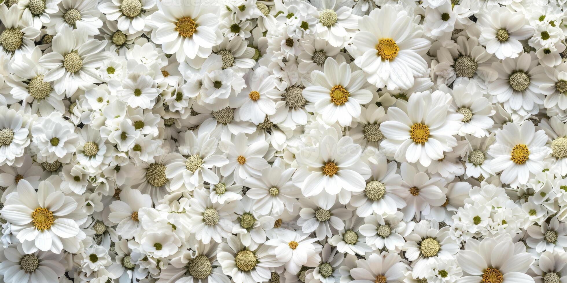 A stunning array of radiant white daisies, showcasing natures exquisite beauty and soothing tranquility photo