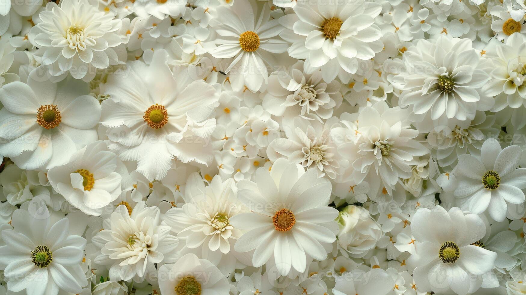 A stunning and breathtaking display of beautiful white daisies, symbolizing purity and grace in natures design photo