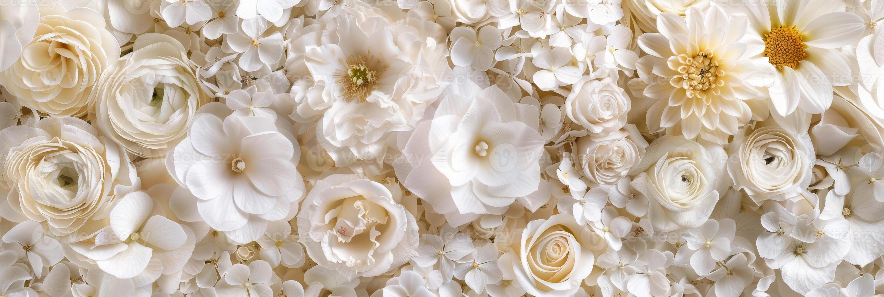 This stunning and beautiful mix of white flowers is absolutely perfect for events, weddings, and charming decor photo