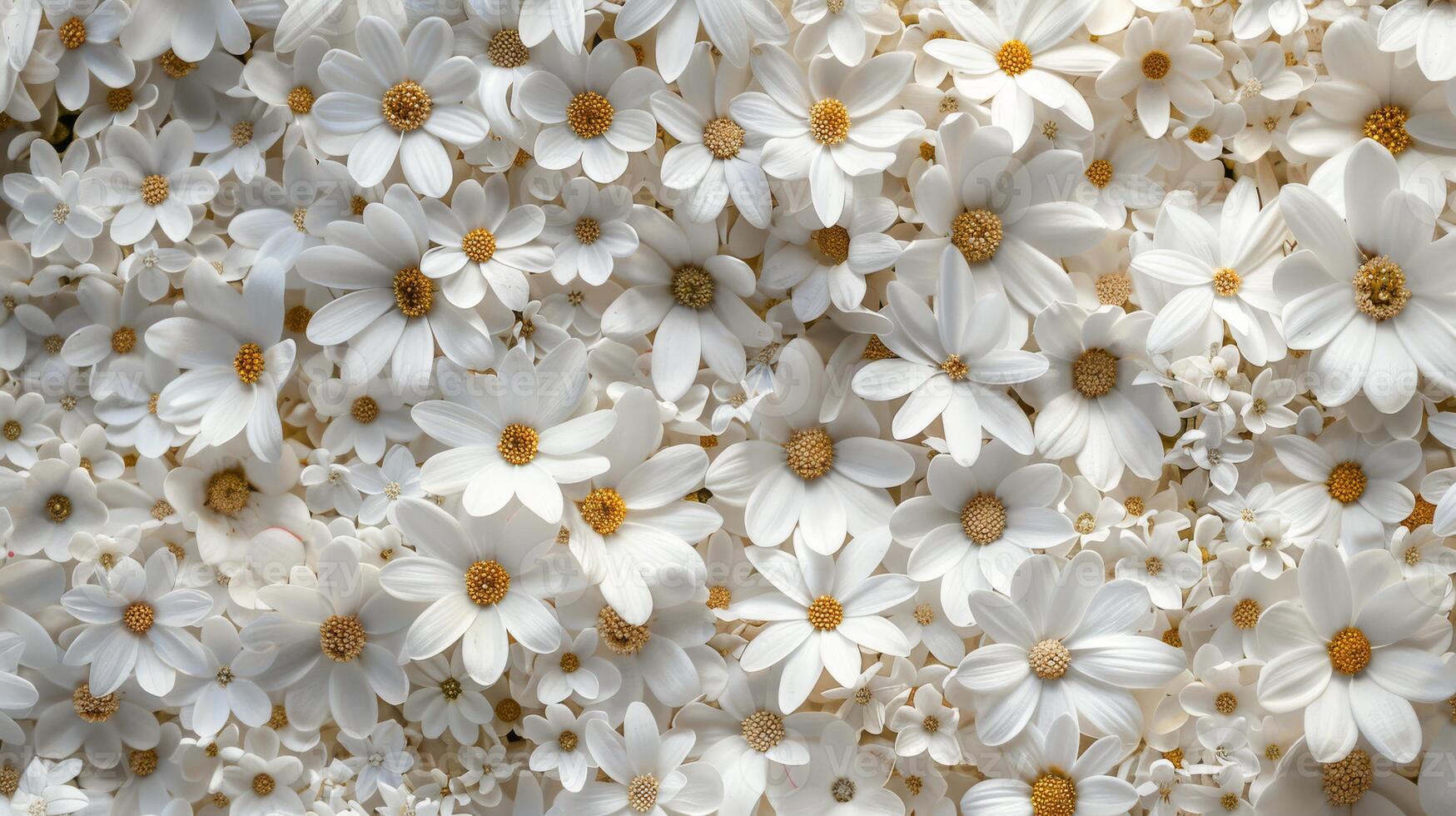 A vibrant and beautiful display of bright white daisies showcasing their delicate beauty and whimsical charm photo
