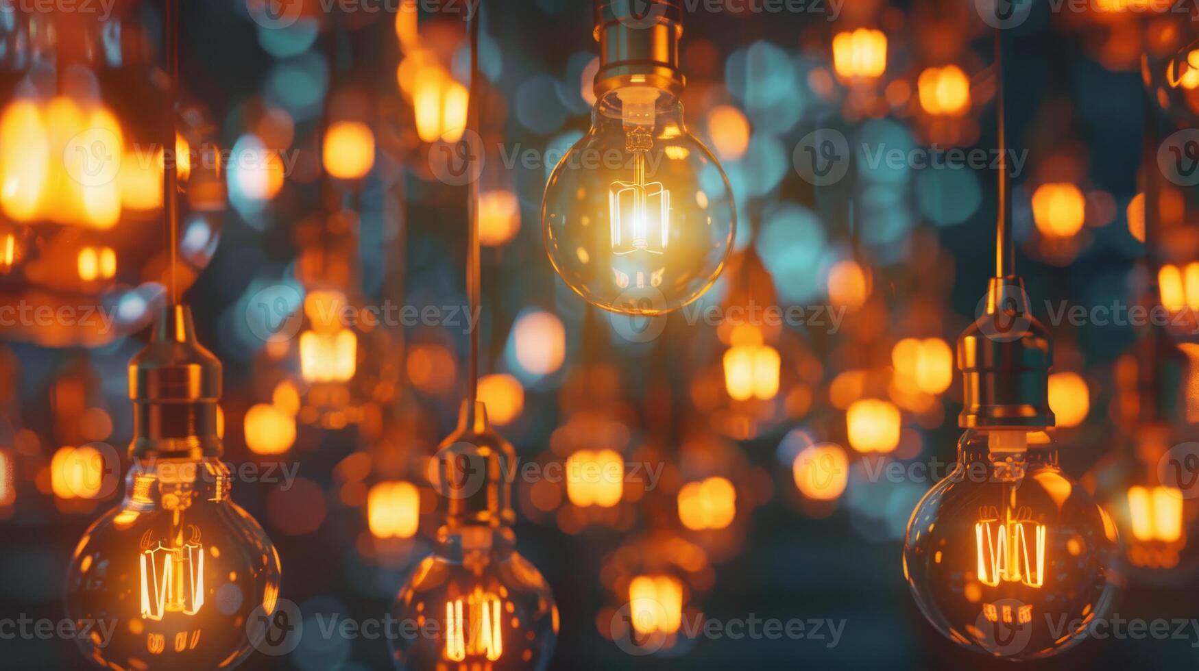 A charming collection of warm light bulbs creating a cozy and inviting atmosphere that feels truly special photo