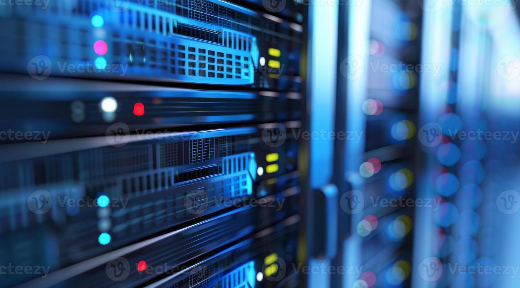 Advanced hightech server racks effectively showcasing the latest modern data storage solutions available today photo