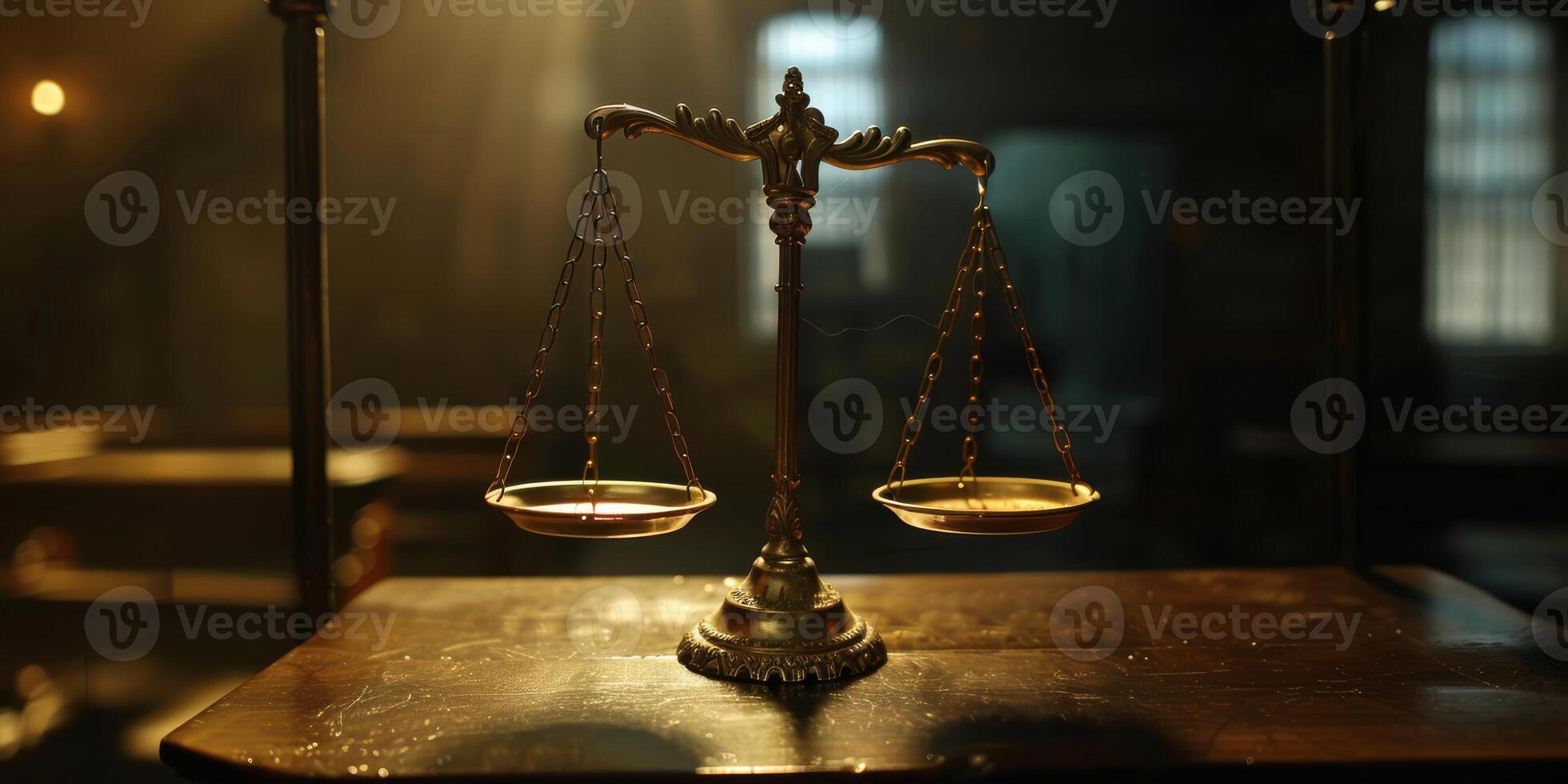An exquisite and elegant scale of justice distinctly representing fairness within a judicial setting and context photo