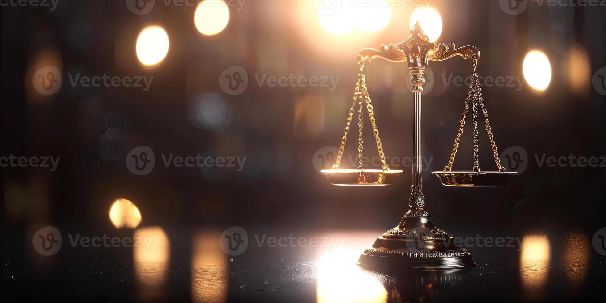 A closeup of detailed scales of justice, symbolizing balance, fairness, and equality in law enforcement photo