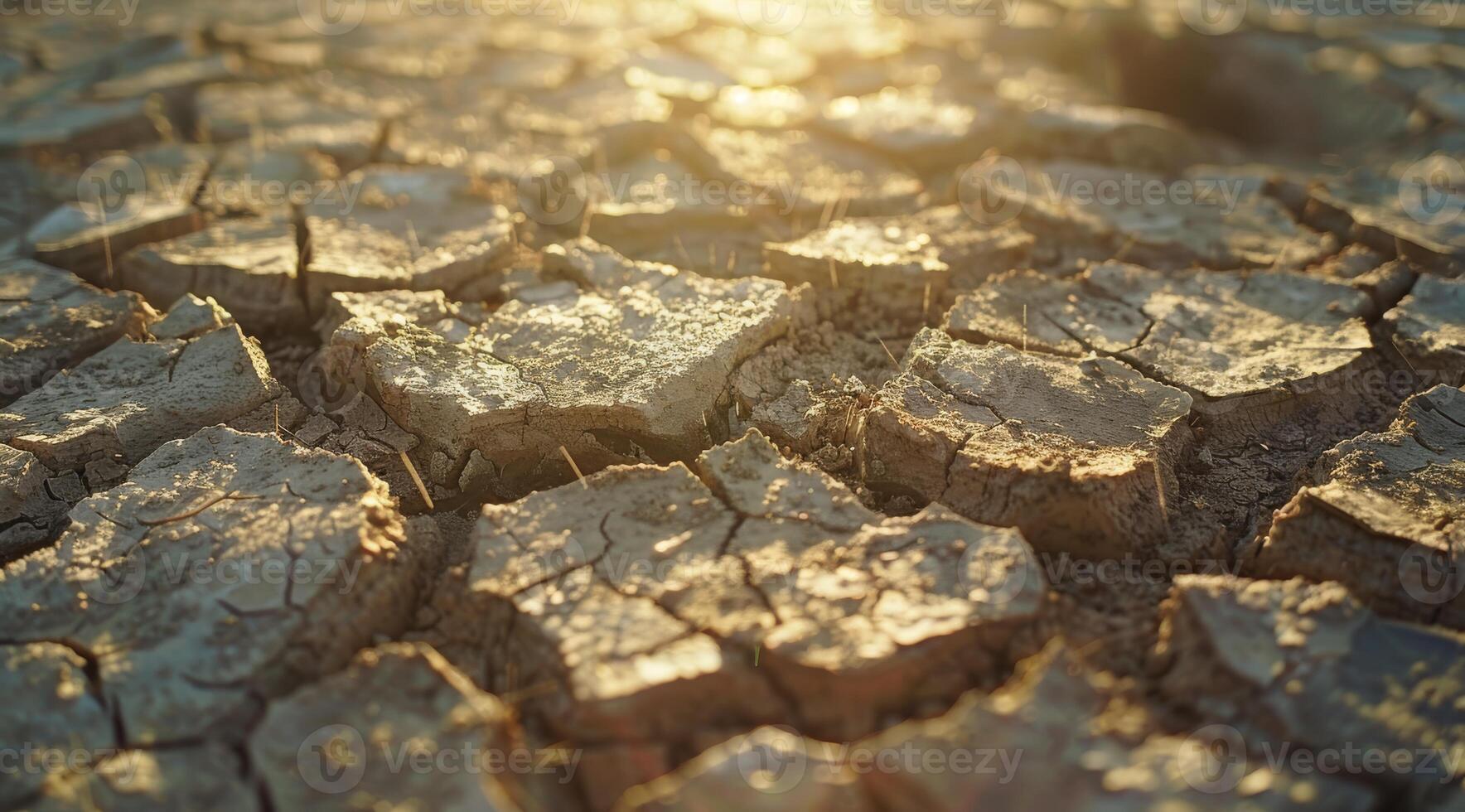 This image captures the severe effects of drought, showcasing cracked earth under scorching sunlight, highlighting the challenges of climate change and the urgent need for meaningful action photo