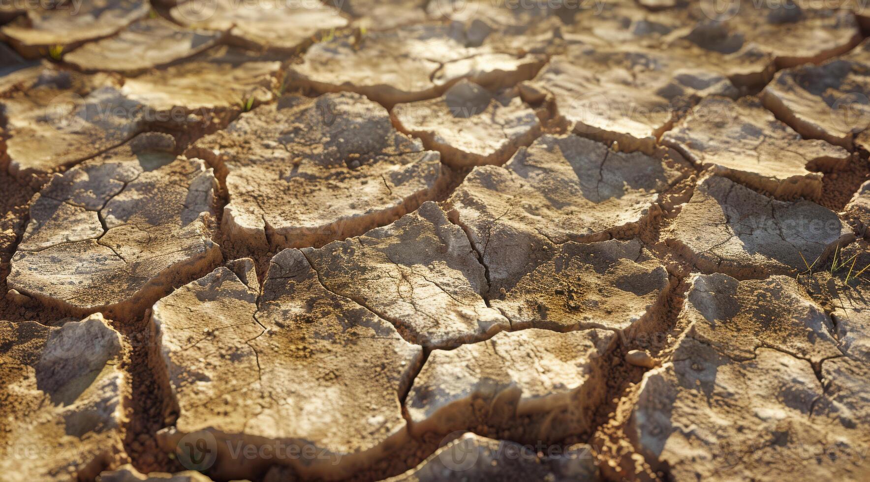 This image vividly illustrates the stark and harsh reality of cracked soil, bringing attention to the devastating effects of drought and climate change on agriculture and the surrounding ecosystems photo