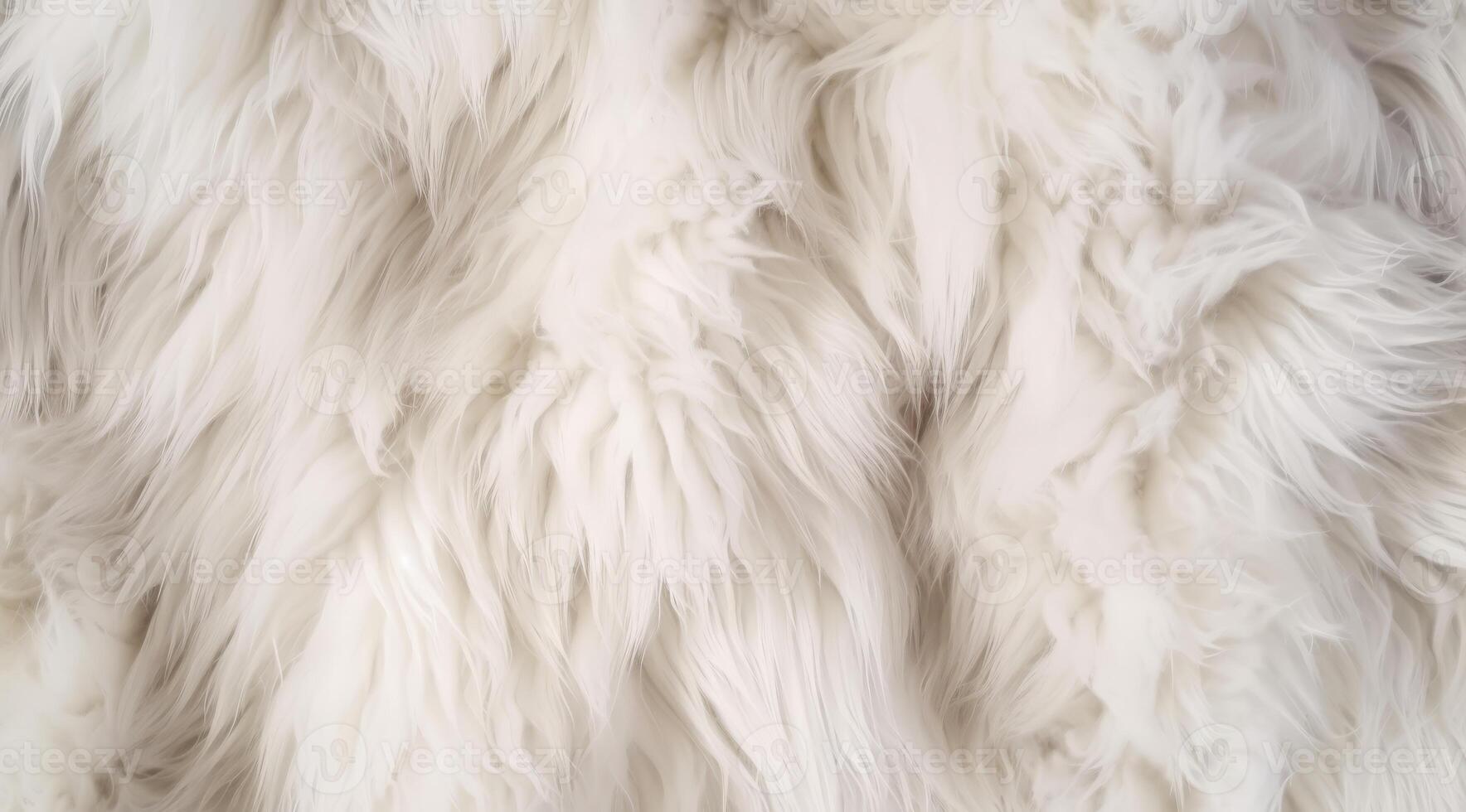 This is a closeup of a soft, luxurious white fur texture that is ideal for backgrounds in various design projects photo