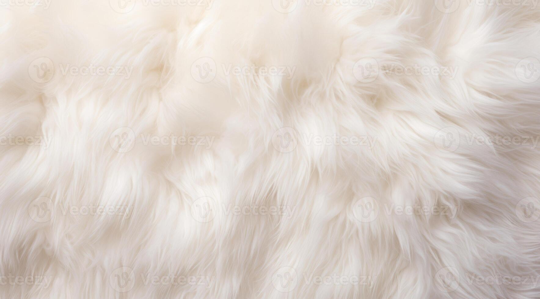 This image showcases a closeup of soft, fluffy white fur, ideal for creating cozy, luxurious designs photo