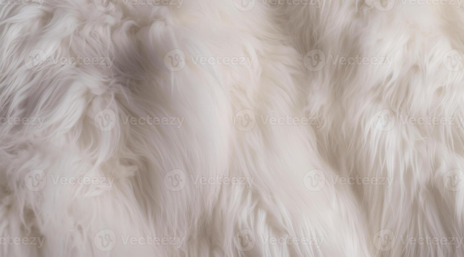 Luxurious white faux fur adds style to decor and creates inviting, cozy atmospheres with its fluffy texture photo