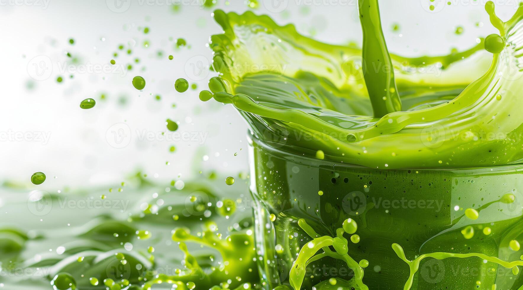 Enjoy a revitalizing green smoothie, packed with nutrition and vitality. This invigorating drink is ideal for health enthusiasts and wellness seekers, leaving them energized and refreshed photo