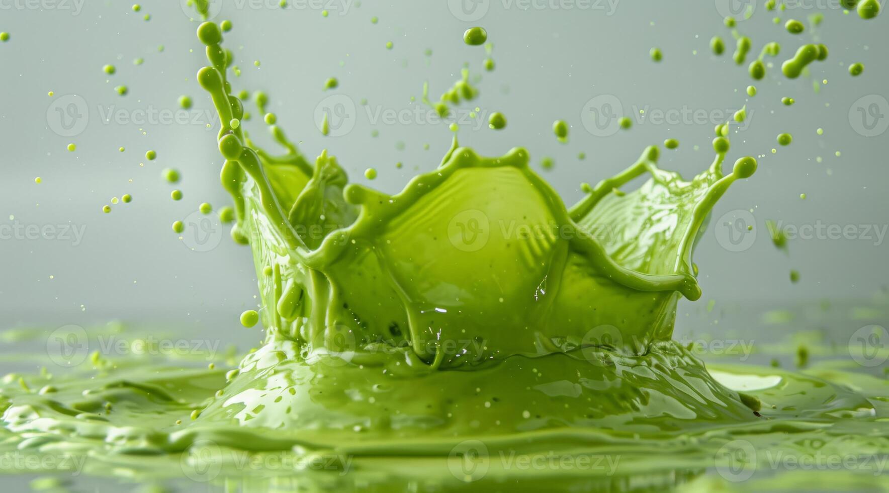 A refreshing green smoothie, bursting with dynamic motion and vibrant hues, vividly embodies health and vitality in a stunning visual display that truly captivates the senses and invites enjoyment photo