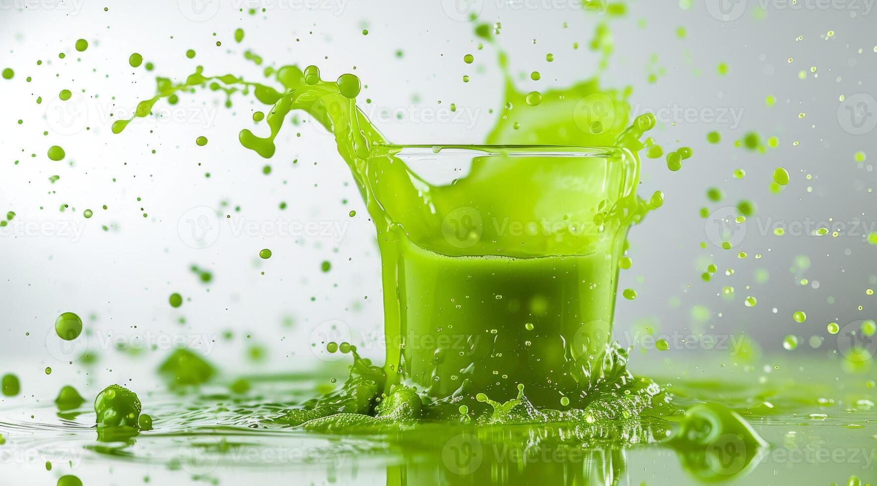 A vibrant green smoothie, rich in nutrients, embodies freshness and nutrition. Its refreshing taste and healthful ingredients make it perfect for health enthusiasts and smoothie lovers alike photo
