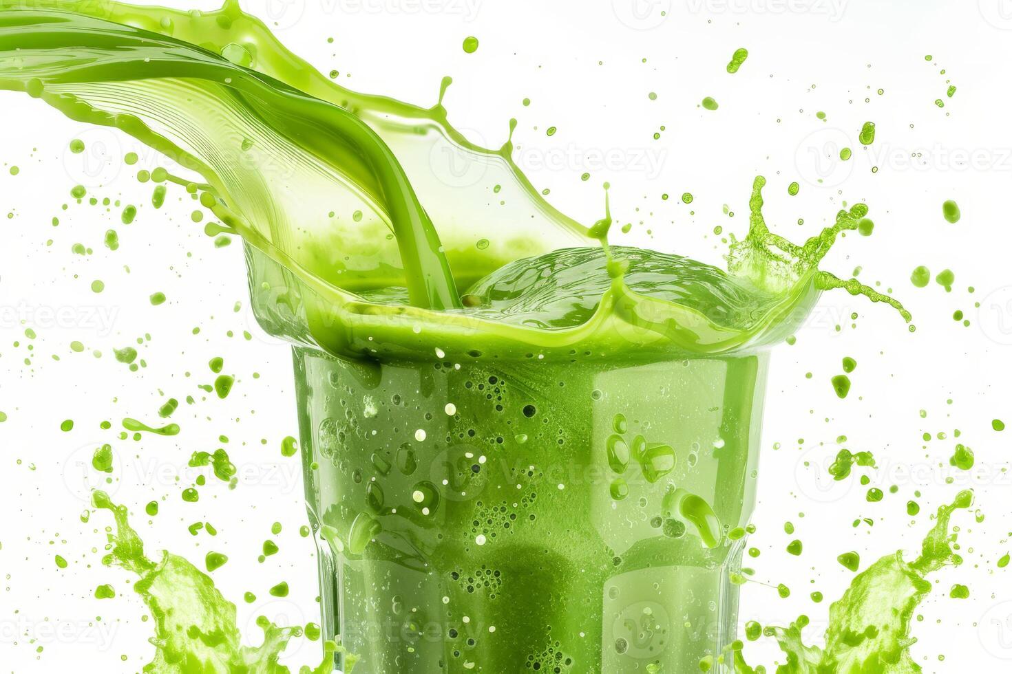 Experience a lively, vibrant green smoothie splash that embodies the true essence of freshness and overall health. Its perfect for energizing your day with the wholesome goodness of nature photo