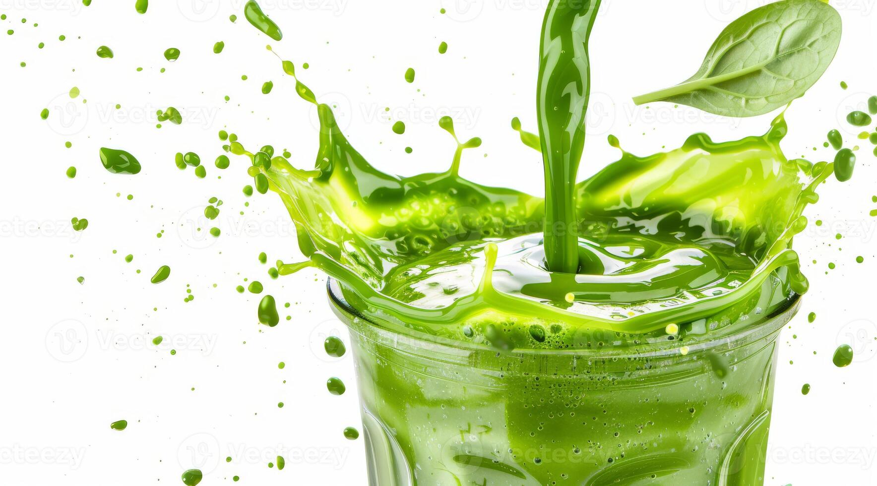 A vibrant and beautifully green smoothie splash that showcases not only freshness but also health, making it perfect for revitalizing your day with delicious and nutritious ingredients packed inside photo