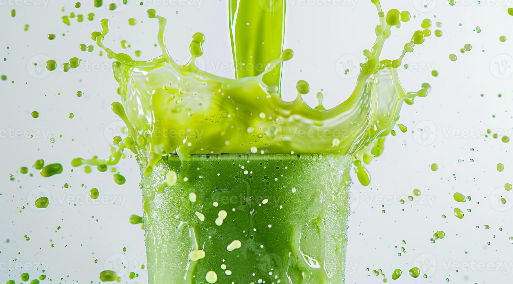 Enjoy a vibrant green smoothie, bursting with freshness and energy. This delightful drink is ideal for health enthusiasts seeking delicious vitality and nourishment for their bodies photo