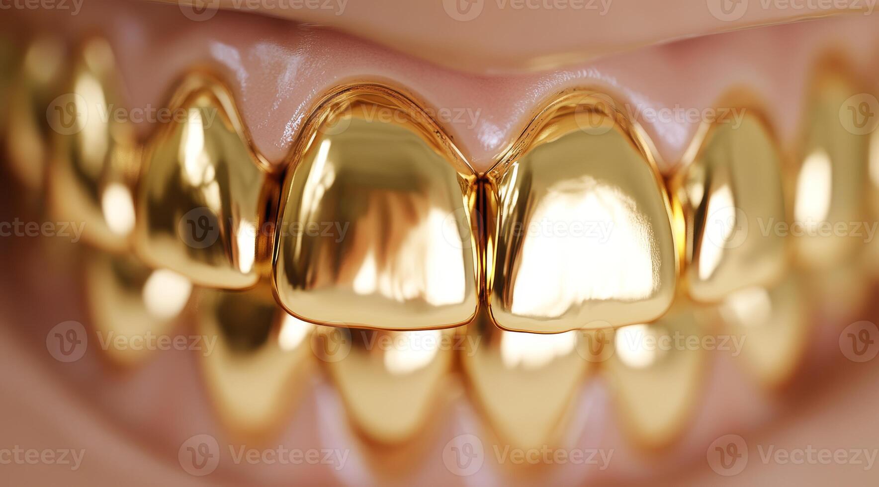 Shiny gold grillz are creating a bold, stylish expression that perfectly showcases personal attitude and flair photo