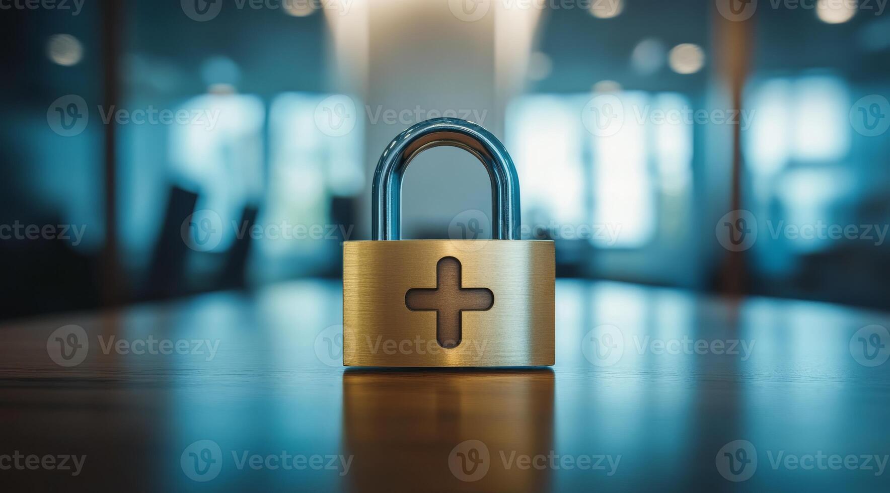 A padlock symbolizes the importance of securely safeguarding healthcare data in hospitals, emphasizing patient privacy and the need for effective measures to protect sensitive information photo