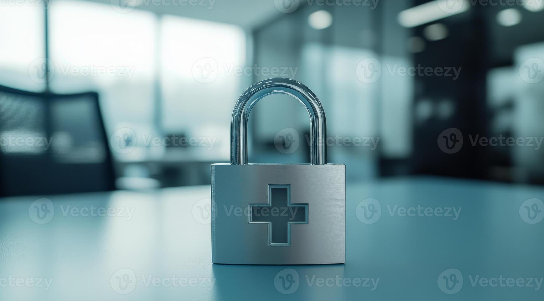The image features a padlock, emphasizing the essential importance of data security in healthcare and the urgent need to protect sensitive patient information from unauthorized access photo