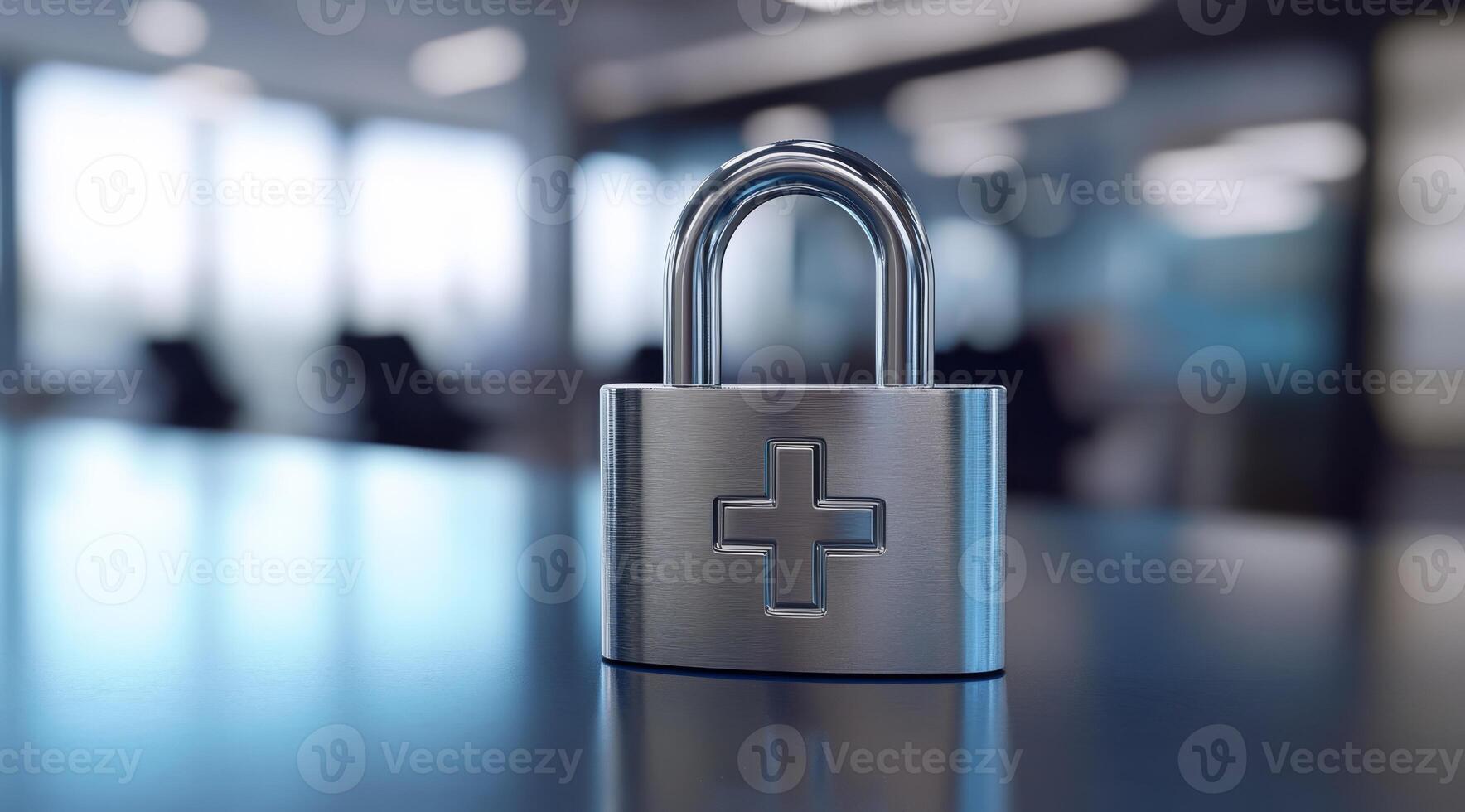 A padlock is a powerful symbol representing data security within a healthcare setting, highlighting the crucial importance of safeguarding and protecting sensitive patient information at all times photo