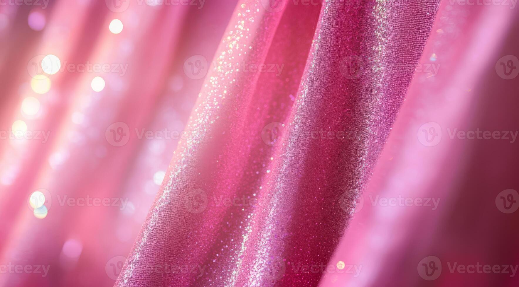 Soft and shimmering pink fabric beautifully drapes in an elegant manner, perfect for fashion and design applications photo