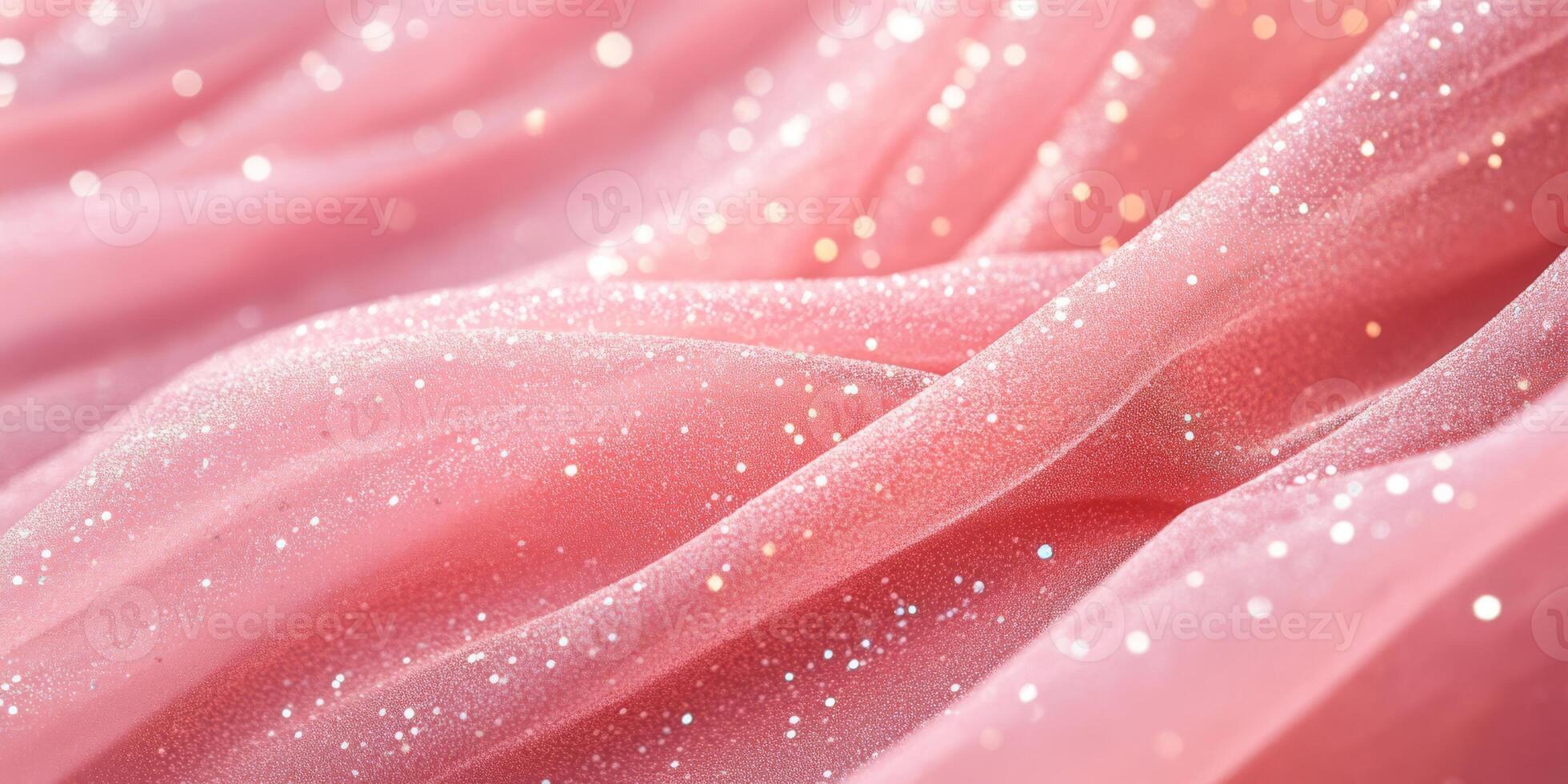 This soft, shimmering pink fabric showcases delicate sparkles, adding a whimsical touch to any decor or design photo