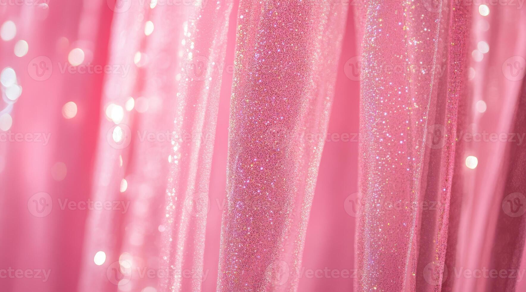 This elegant pink tulle fabric with shimmering details is perfect for fashion and various decorative uses photo