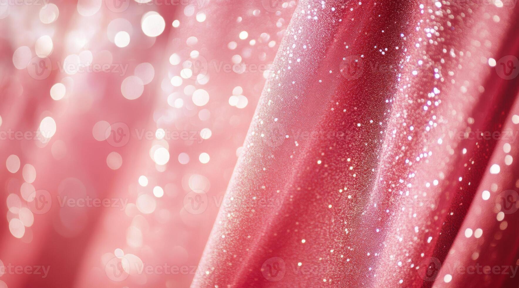 A closeup of soft, luxurious pink fabric adorned with shimmering glitter, perfect for fashion and design projects photo